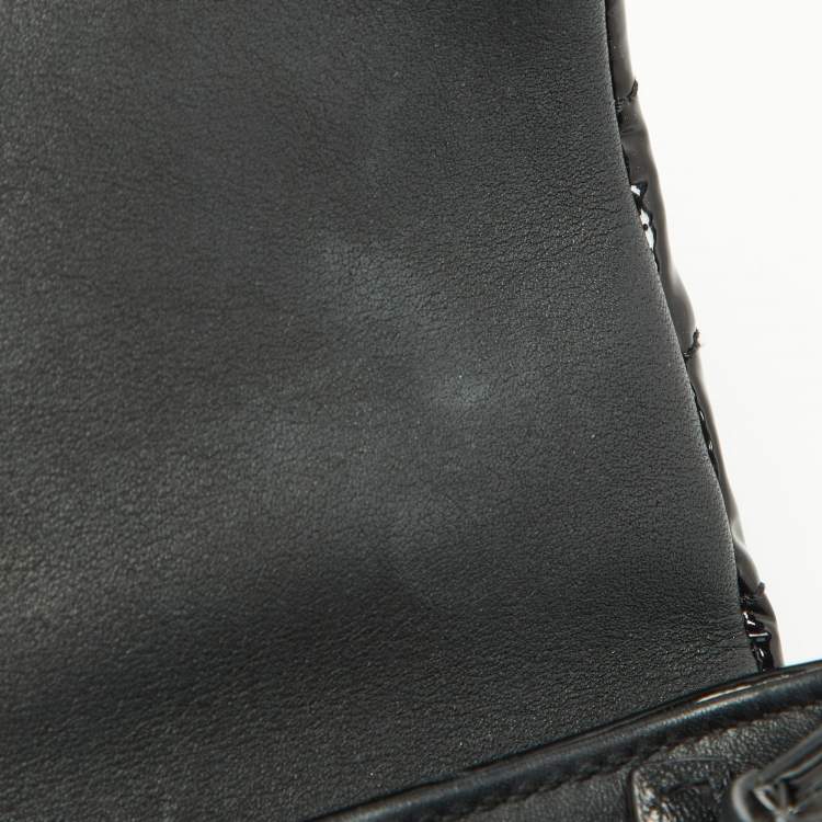 Pre Owned Saint Laurent Black Quilted Patent Leather Toy Loulou Crossbody Bag