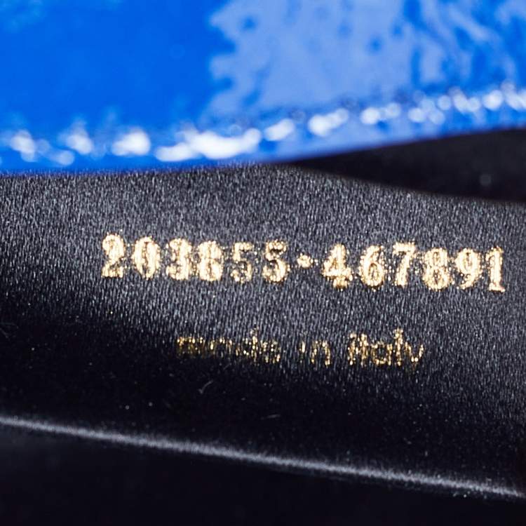 Pre Owned Yves Saint Laurent Blue Patent Leather Belle De Jour Flap Clutch