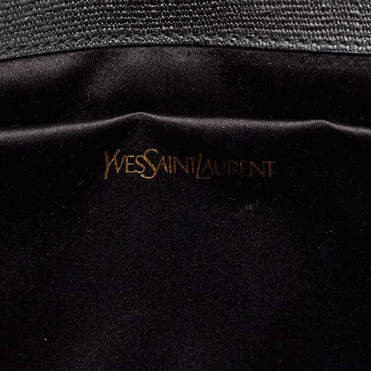 Pre Owned Yves Saint Laurent Black Leather Y-Ligne Clutch