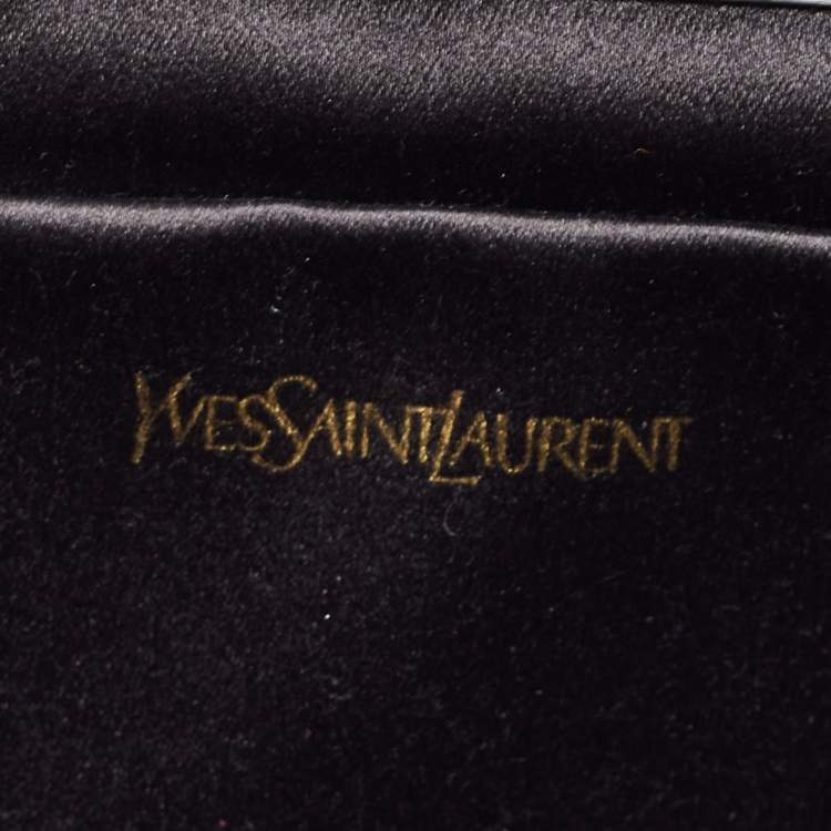 Pre Owned Yves Saint Laurent Black Patent Leather Belle De Jour Flap Clutch