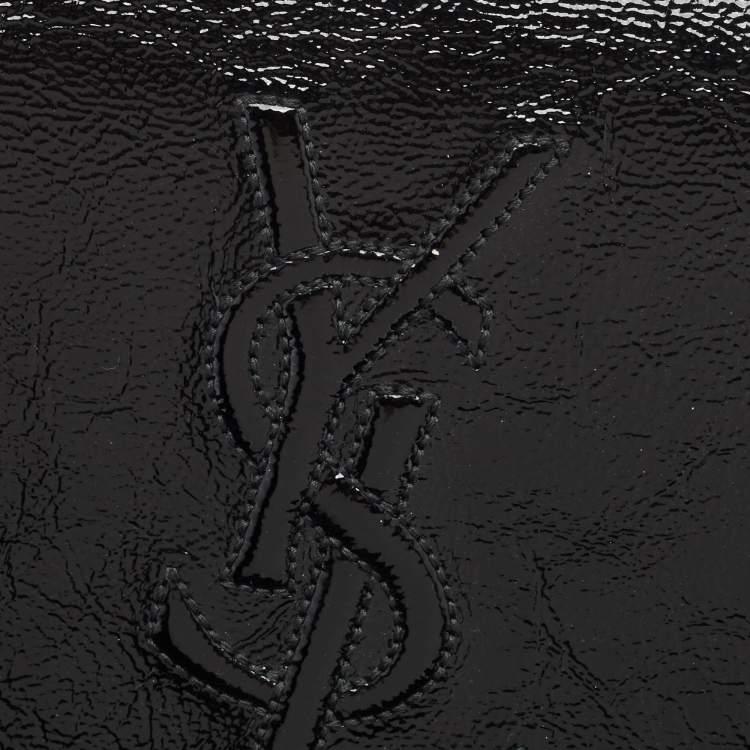Pre Owned Yves Saint Laurent Black Patent Leather Belle De Jour Flap Clutch