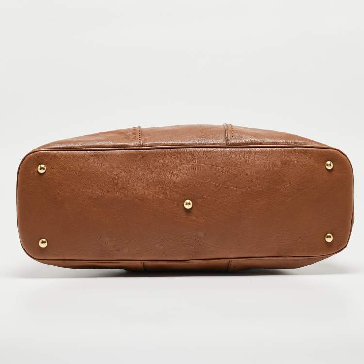 Pre Owned Yves Saint Laurent Brown Leather Oversized Muse Bag