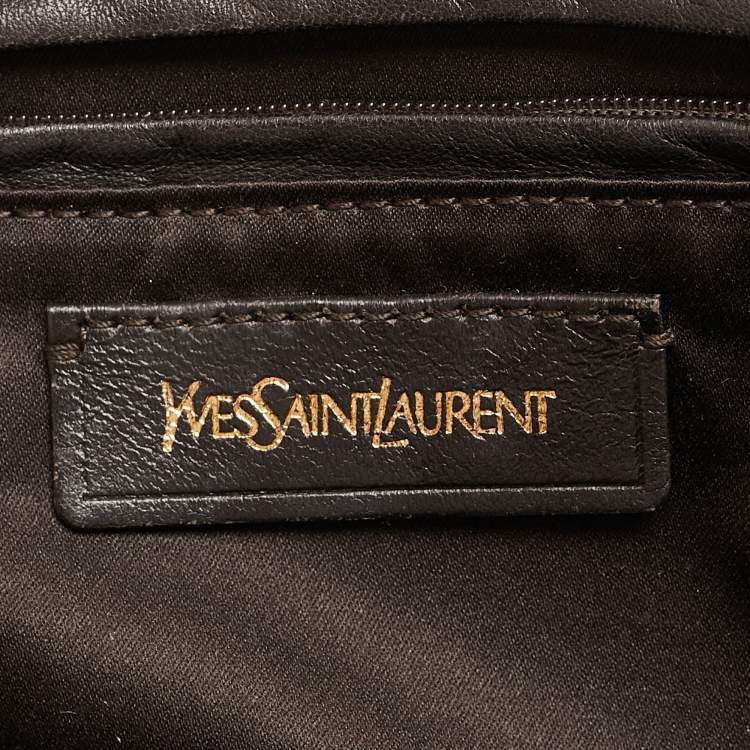 Pre Owned Yves Saint Laurent Brown Leather Oversized Muse Bag