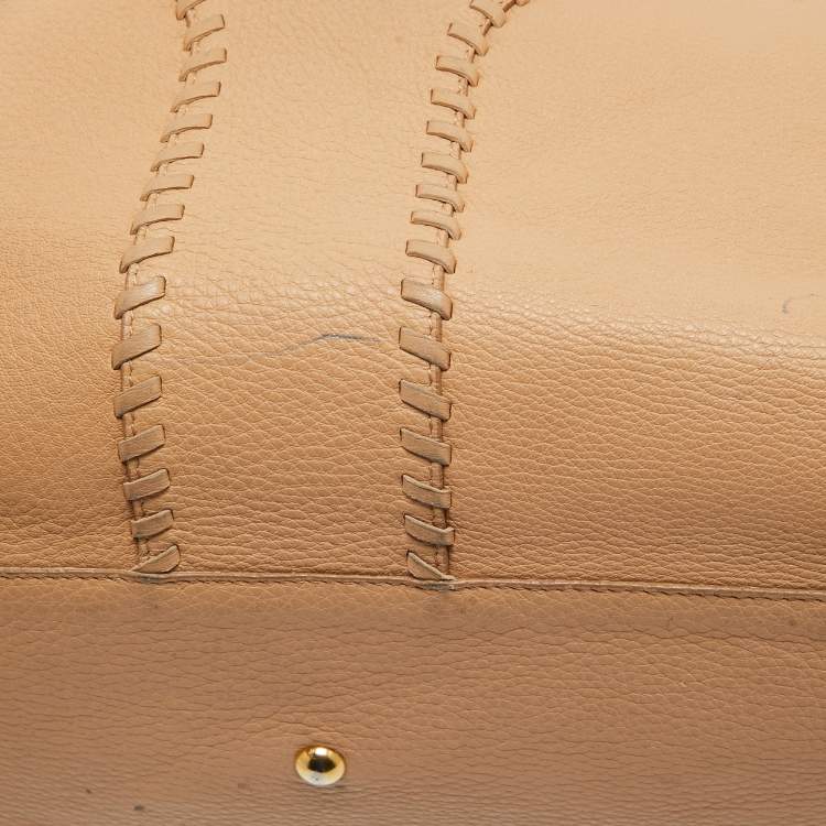 Pre Owned Yves Saint Laurent Dark Brown/Tan Leather Neo Reversible Tote
