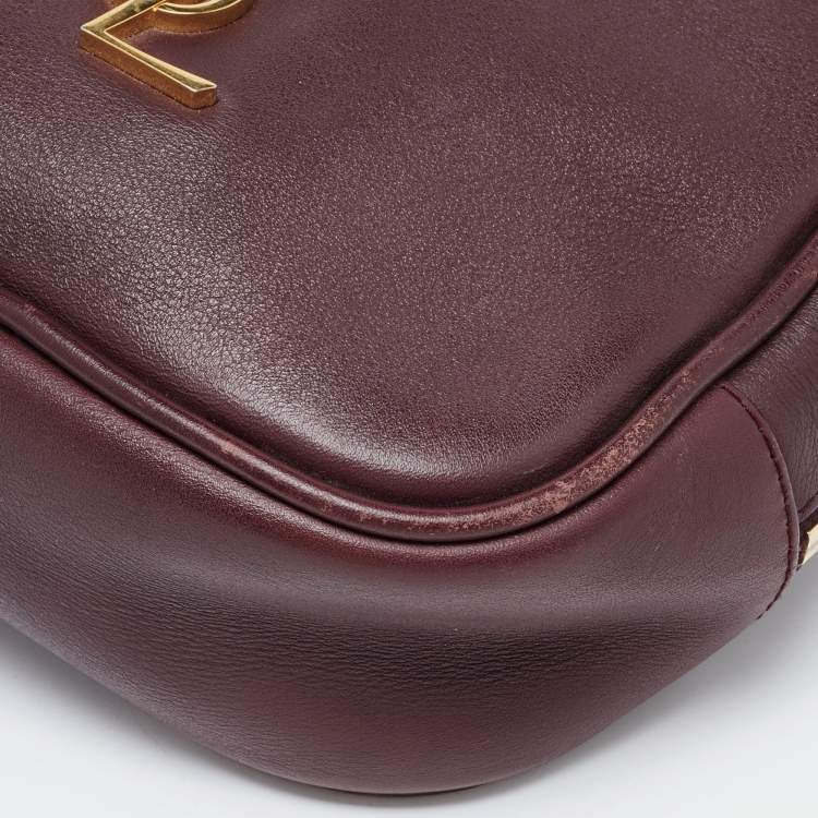 Pre Owned Saint Laurent Burgundy Leather Blogger Crossbody Bag