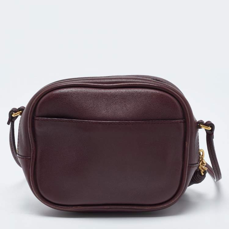 Pre Owned Saint Laurent Burgundy Leather Blogger Crossbody Bag