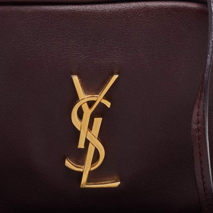 Pre Owned Saint Laurent Burgundy Leather Blogger Crossbody Bag