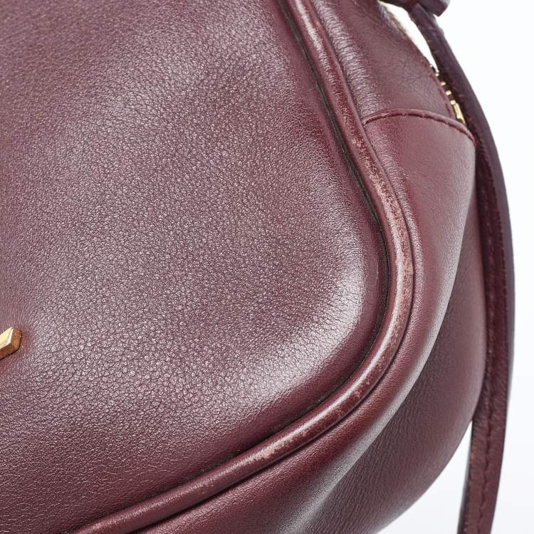 Pre Owned Saint Laurent Burgundy Leather Blogger Crossbody Bag