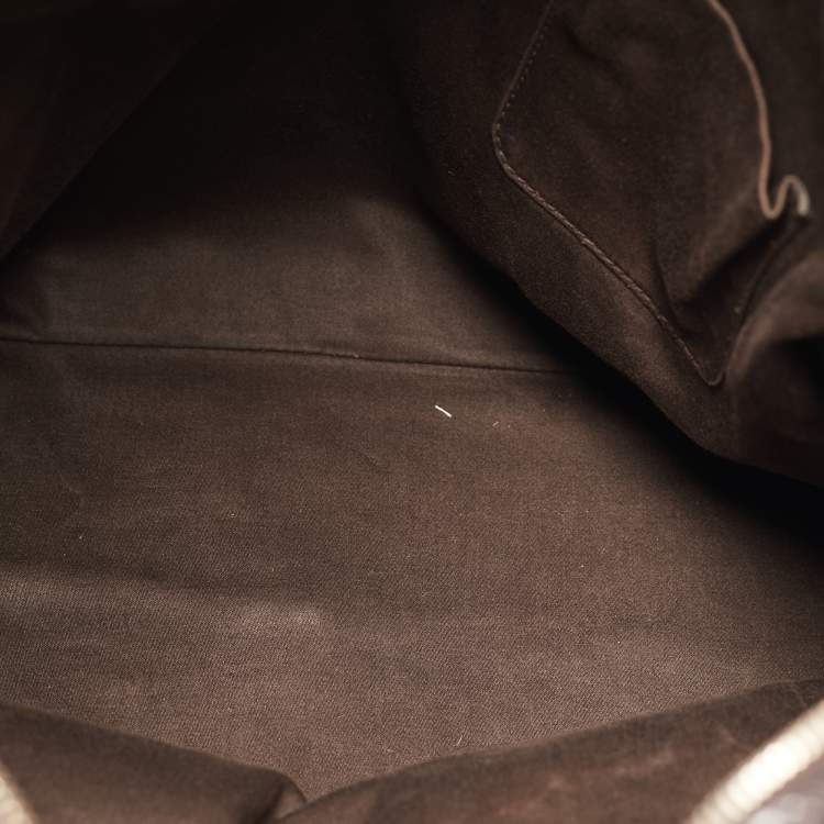 Pre Owned Yves Saint Laurent Choco Brown Patent Leather Oversized Muse Bag