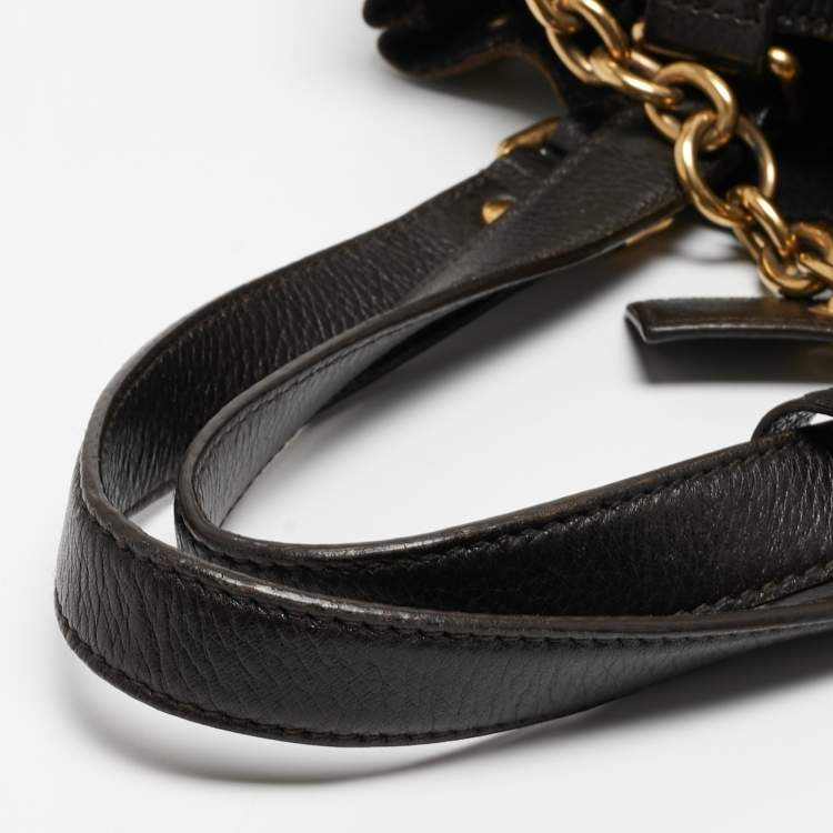Pre Owned Yves Saint Laurent Choco Brown Leather Overseas Bucket Bag