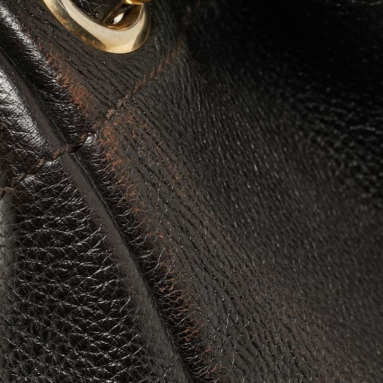 Pre Owned Yves Saint Laurent Choco Brown Leather Overseas Bucket Bag