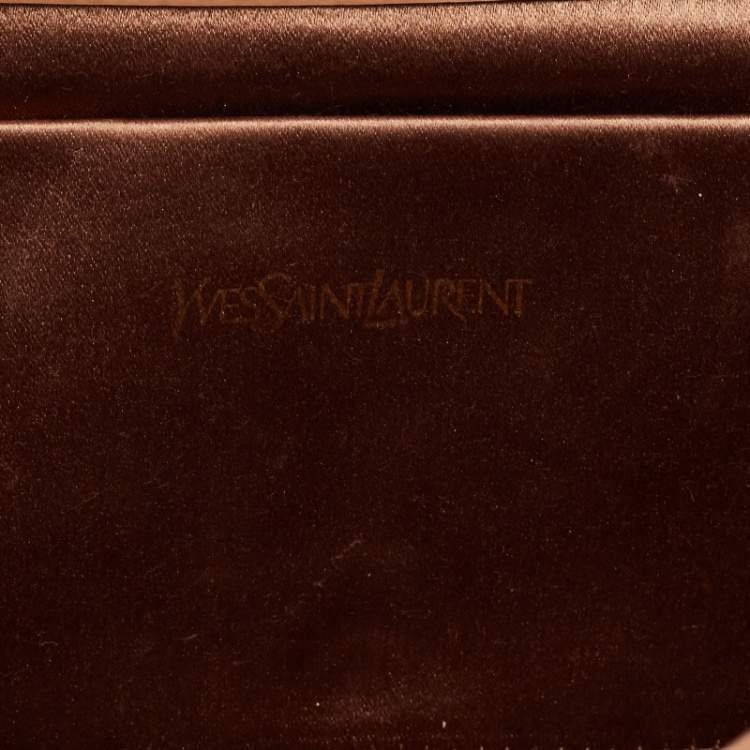 Pre Owned Yves Saint Laurent Beige Patent Leather Belle De Jour Flap Clutch