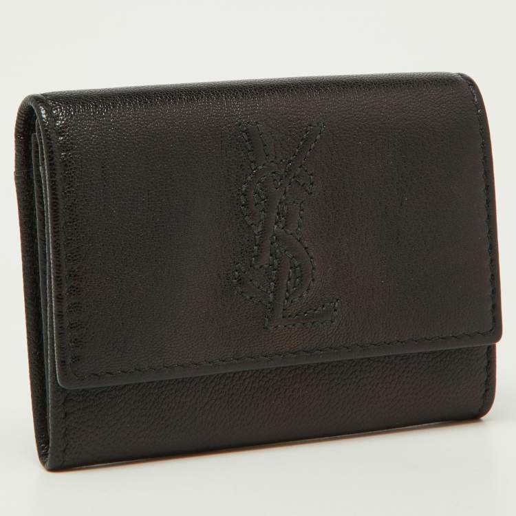 Pre Owned Yves Saint Laurent Black Leather Card Case