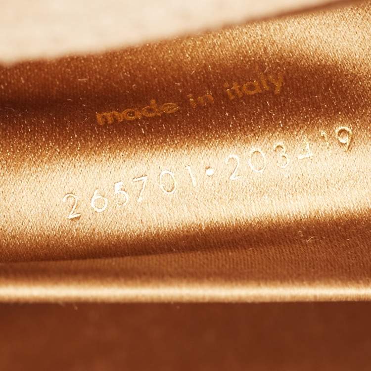 Pre Owned Yves Saint Laurent Gold Leather Large Chyc Clutch