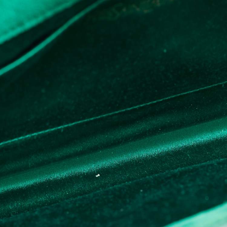 Pre Owned Yves Saint Laurent Green Patent Leather Belle De Jour Flap Clutch
