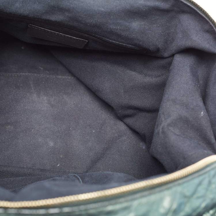 Pre Owned Yves Saint Laurent Metallic Green Leather Medium Easy Y Bag