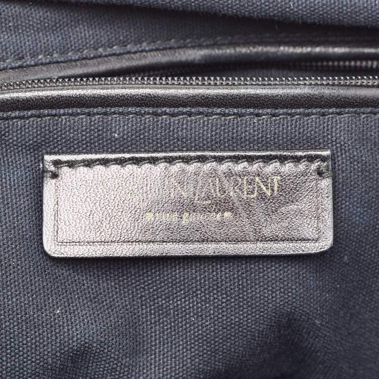 Pre Owned Yves Saint Laurent Metallic Green Leather Medium Easy Y Bag