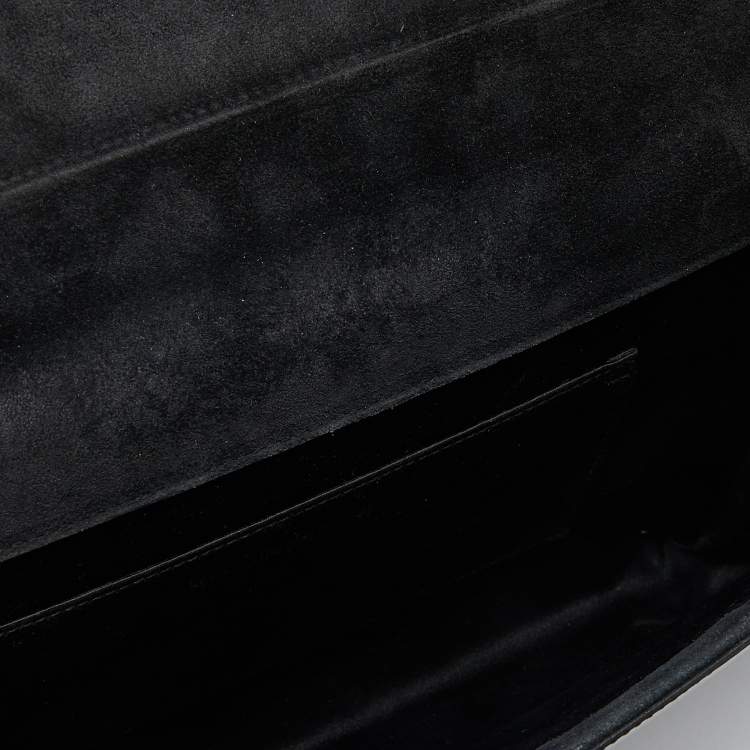 Pre Owned Yves Saint Laurent Black Patent Leather Belle De Jour Flap Clutch