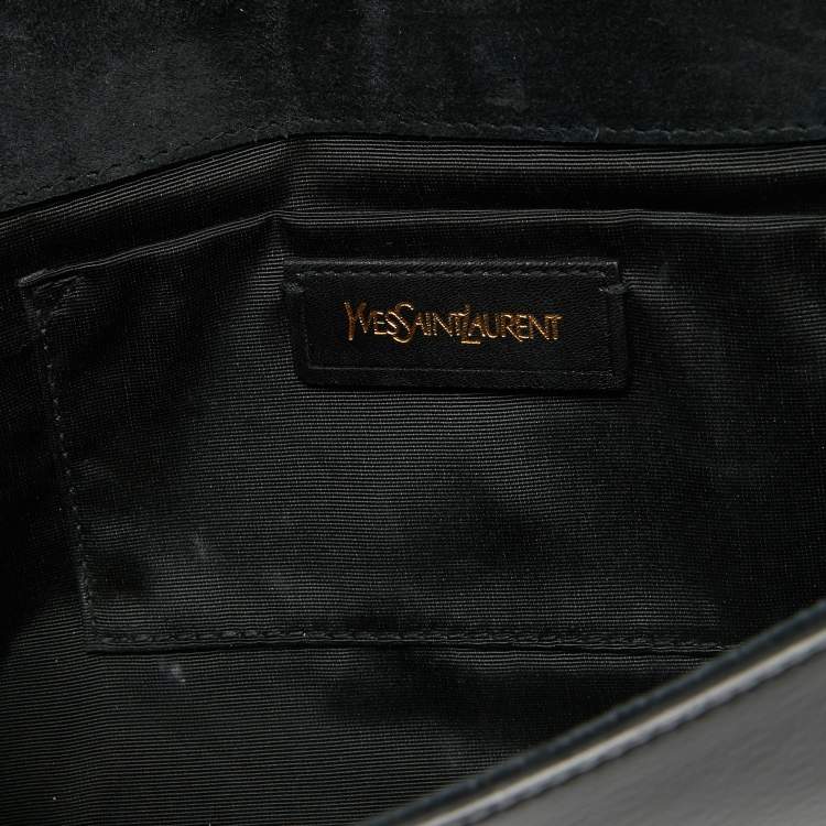 Pre Owned Yves Saint Laurent Black Patent Leather Y Ligne Clutch