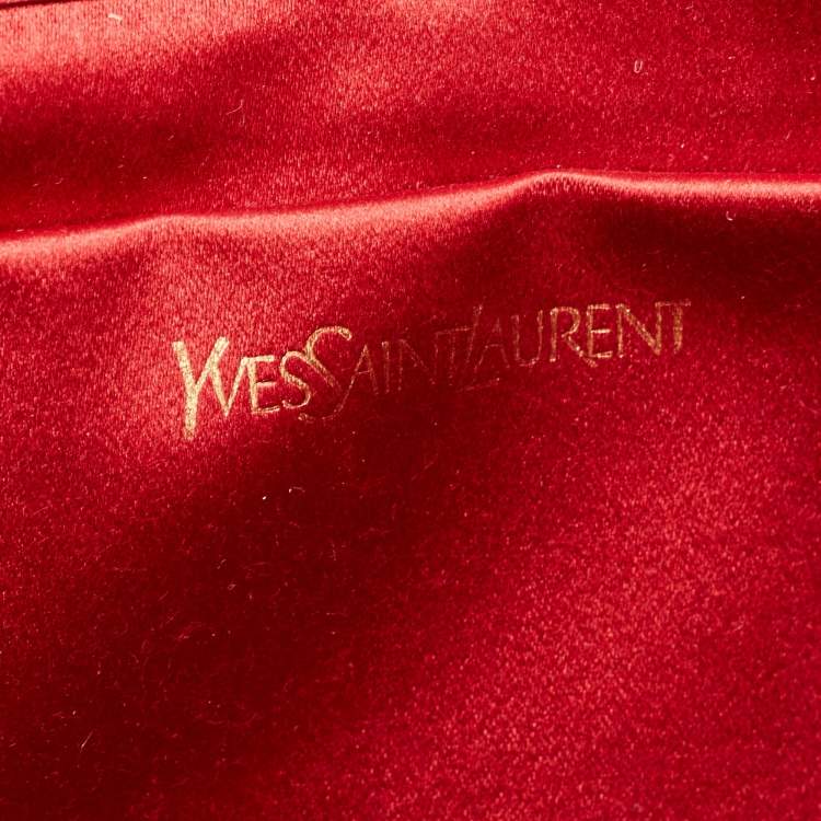 Pre Owned Yves Saint Laurent Red Leather Y-Ligne Clutch