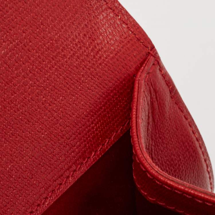 Pre Owned Yves Saint Laurent Red Leather Y-Ligne Clutch