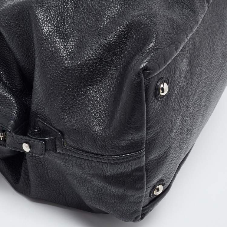 Pre Owned Yves Saint Laurent Black Leather and Patent Medium Easy Y Bag