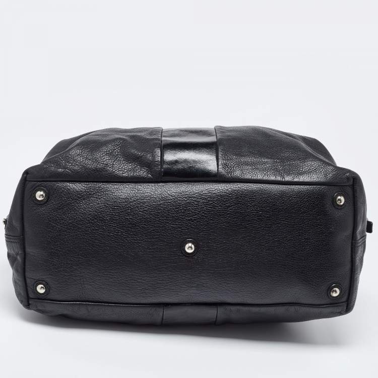 Pre Owned Yves Saint Laurent Black Leather and Patent Medium Easy Y Bag