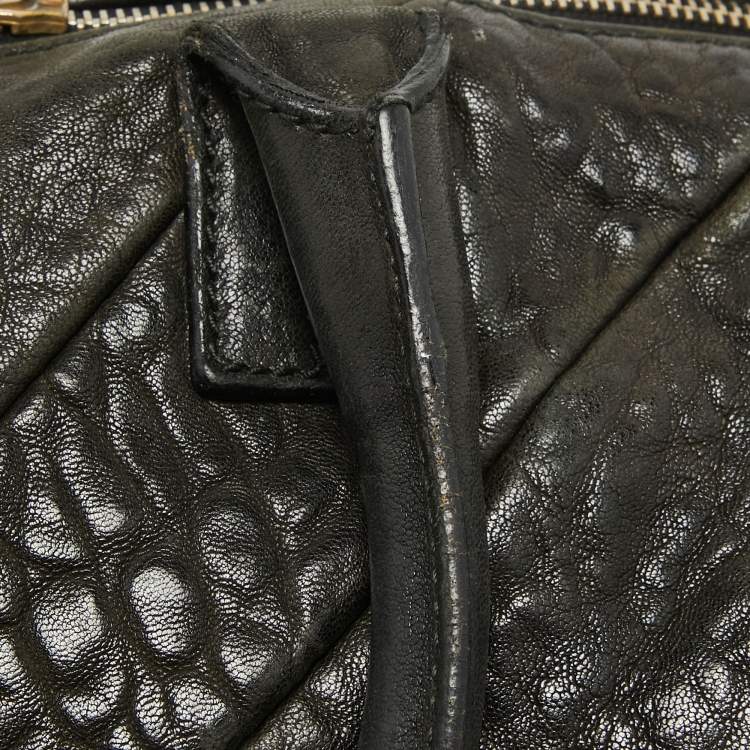 Pre Owned Yves Saint Laurent Black Leather Easy Y Boston Bag