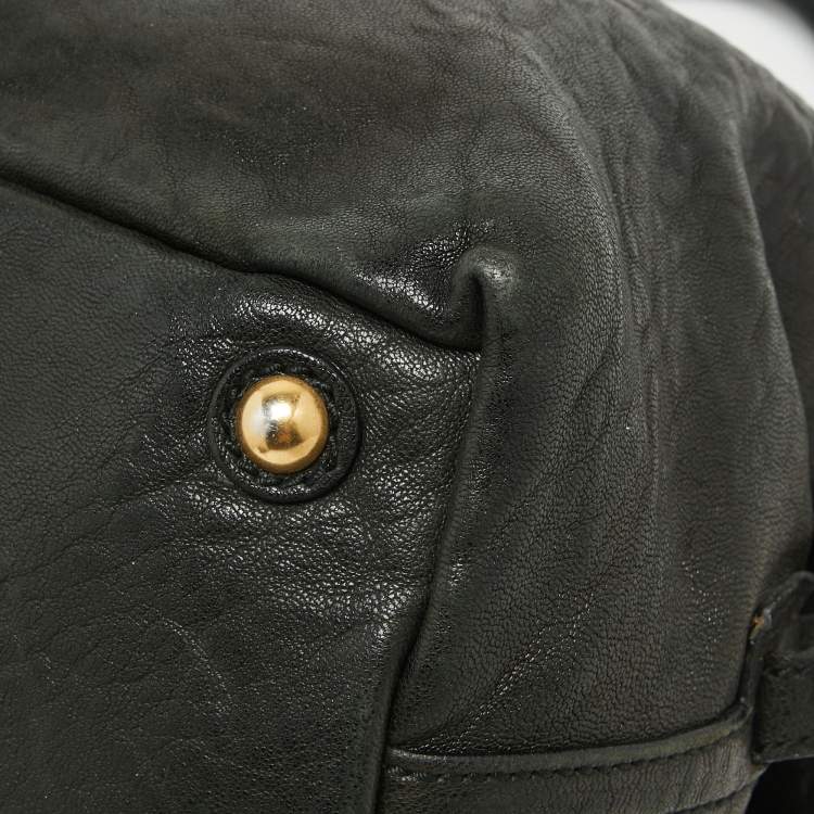 Pre Owned Yves Saint Laurent Black Leather Easy Y Boston Bag