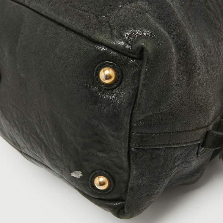 Pre Owned Yves Saint Laurent Black Leather Easy Y Boston Bag