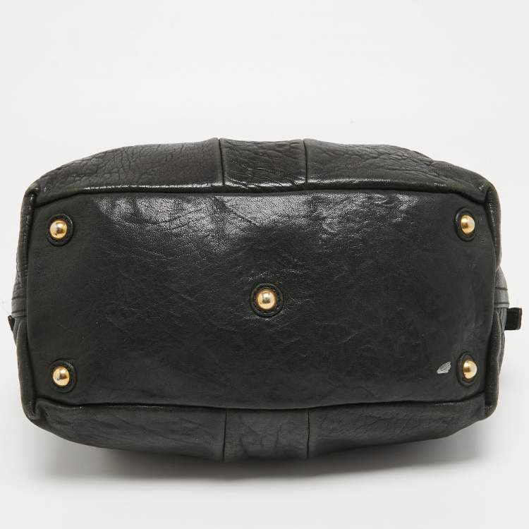 Pre Owned Yves Saint Laurent Black Leather Easy Y Boston Bag