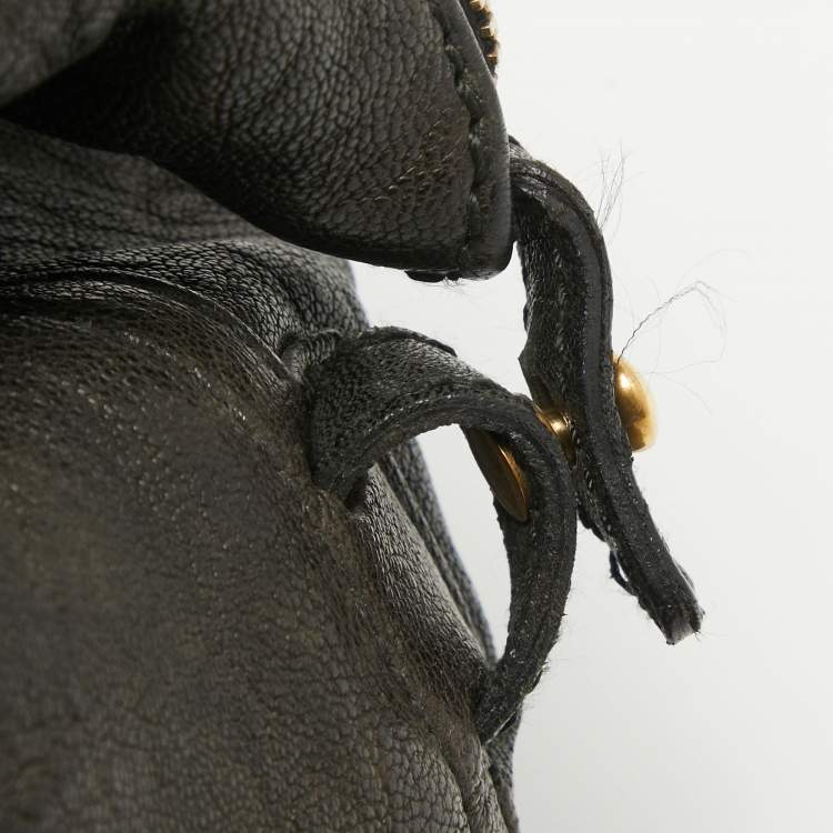 Pre Owned Yves Saint Laurent Black Leather Easy Y Boston Bag