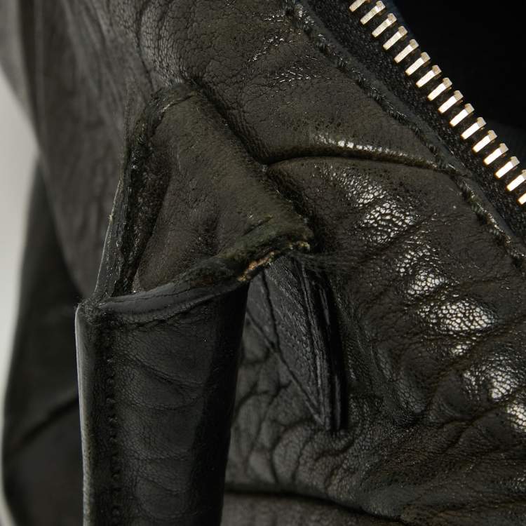 Pre Owned Yves Saint Laurent Black Leather Easy Y Boston Bag