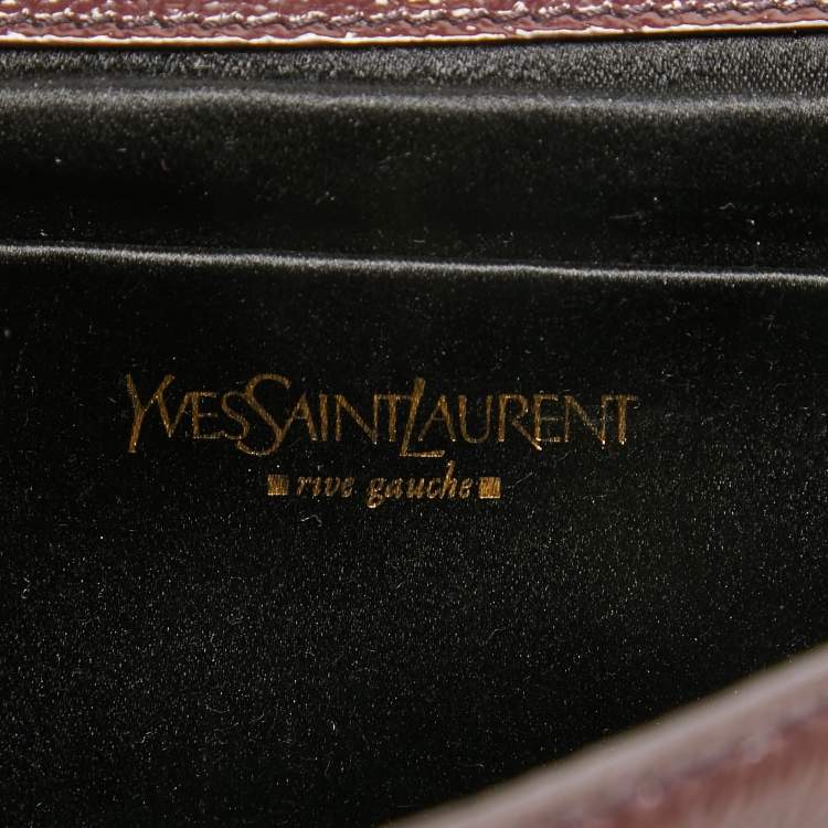 Pre Owned Yves Saint Laurent Dark Brown Patent Leather Belle De Jour Flap Clutch