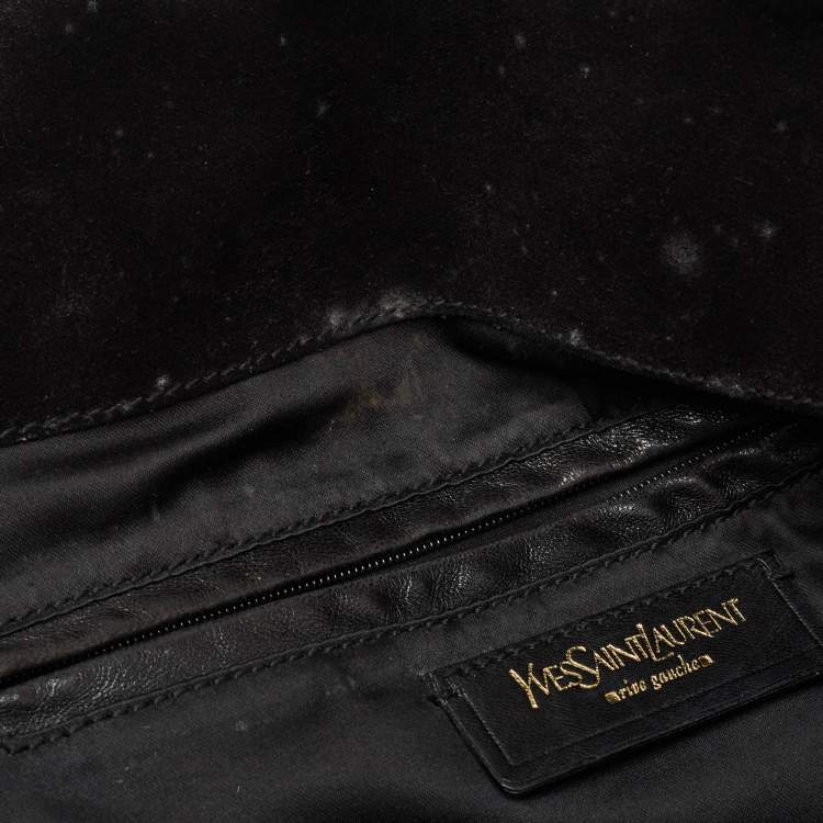 Pre Owned Yves Saint Laurent Metallic Leather Large Downtown Tote