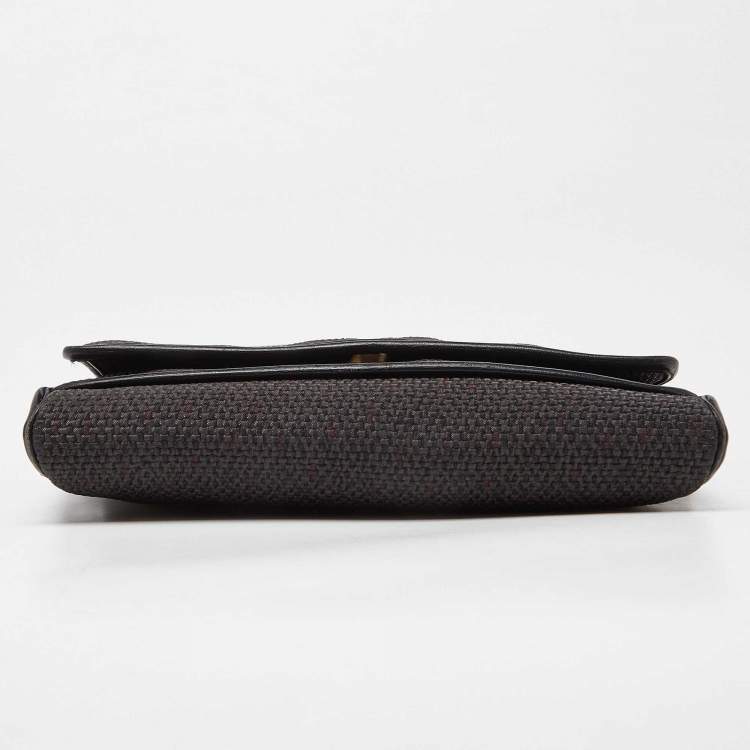 مملوكة مسبقًا Yves Saint Laurent Black/Purple Coated Canvas and Leather Vintage Flap Crossbody Bag