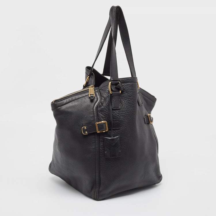 Pre Owned Yves Saint Laurent Black Leather Large Downtown Tote