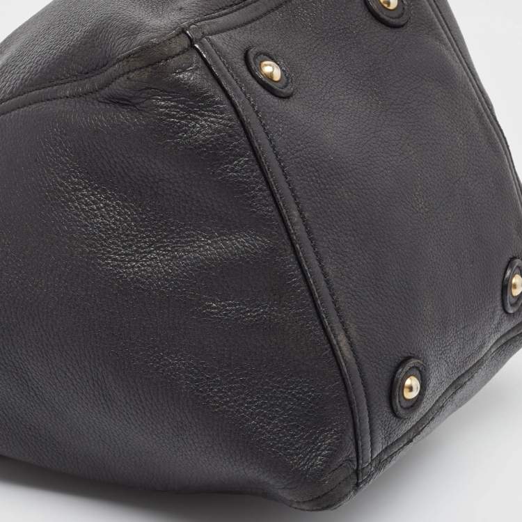 Pre Owned Yves Saint Laurent Black Leather Large Downtown Tote