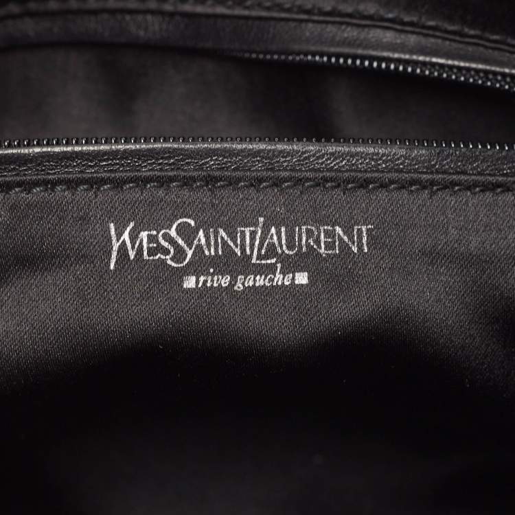 Pre Owned Yves Saint Laurent Black Leather Pleated Mombasa Hobo