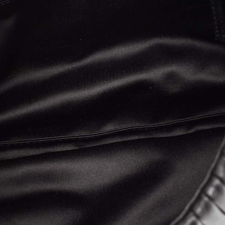 Pre Owned Yves Saint Laurent Black Leather Pleated Mombasa Hobo
