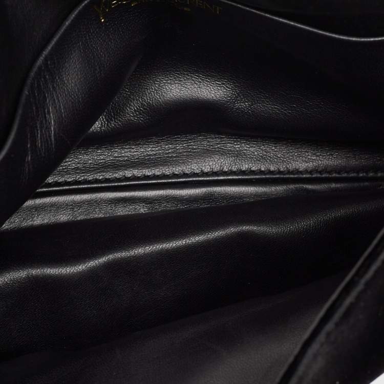 Pre Owned Yves Saint Laurent Black/White Zebra Print Calfhair and Leather Mombasa Double Bag