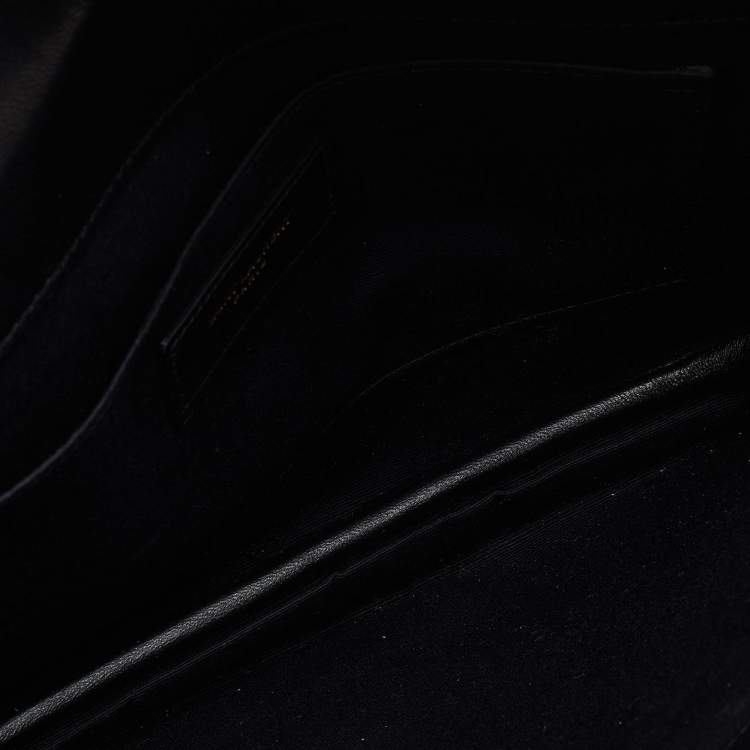 Pre Owned Saint Laurent Black Quilted Leather Envelope Pouch