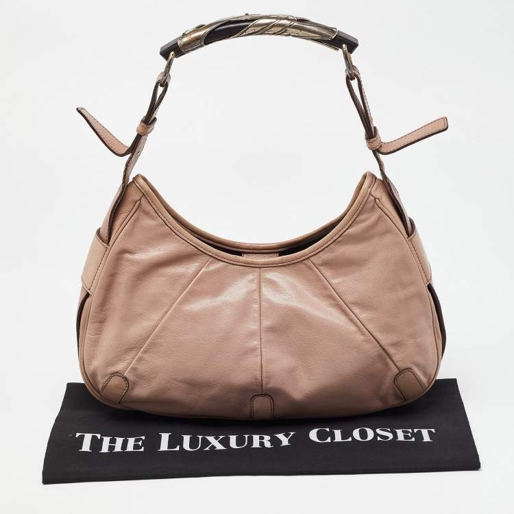 Pre Owned Yves Saint Laurent Pink Leather Mombasa Hobo