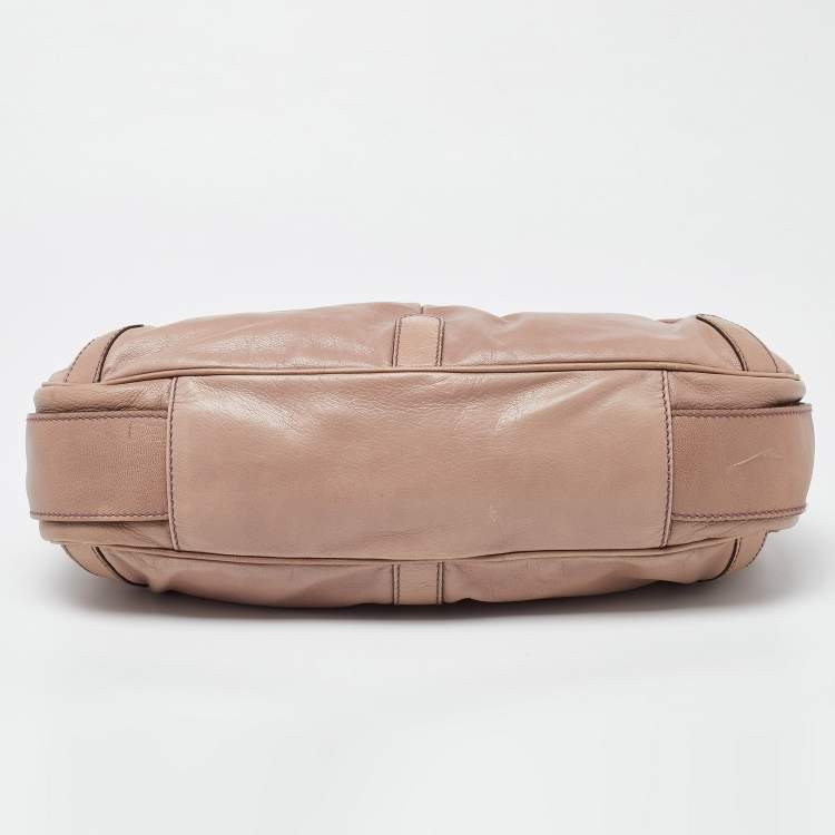 Pre Owned Yves Saint Laurent Pink Leather Mombasa Hobo
