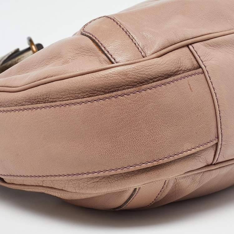 Pre Owned Yves Saint Laurent Pink Leather Mombasa Hobo