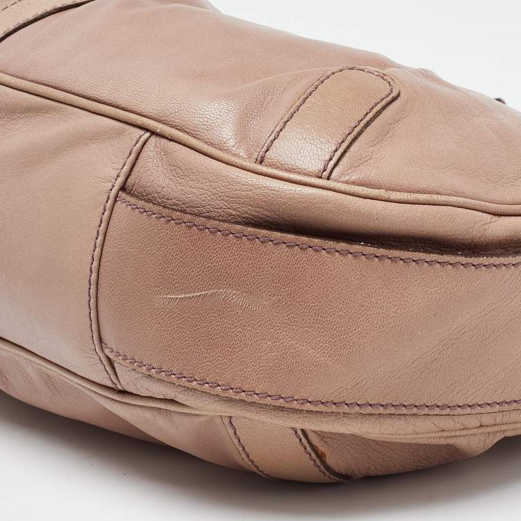 Pre Owned Yves Saint Laurent Pink Leather Mombasa Hobo