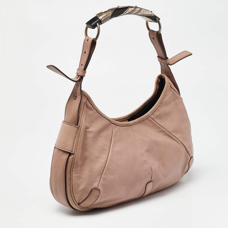 Pre Owned Yves Saint Laurent Pink Leather Mombasa Hobo