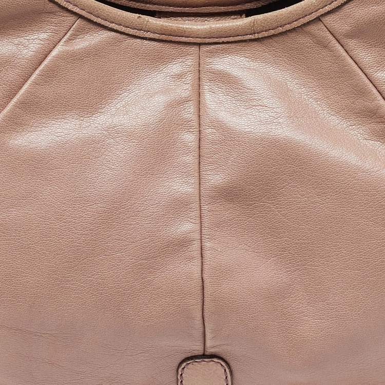 Pre Owned Yves Saint Laurent Pink Leather Mombasa Hobo