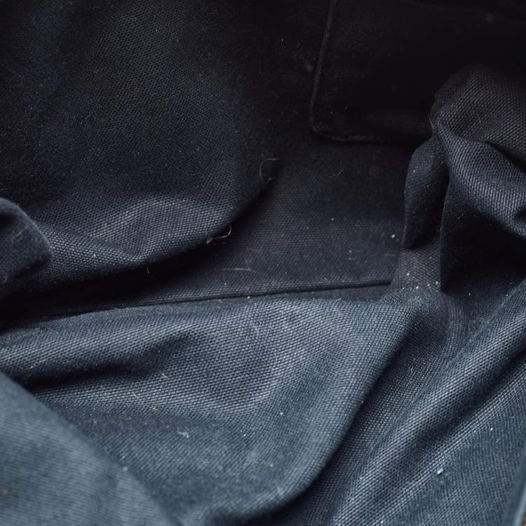 Pre Owned Yves Saint Laurent Black Croc Embossed Patent Leather Sac Palma Tote