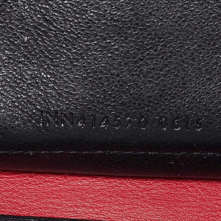 Pre Owned Saint Laurent Red Leather Monogram Zip Around Wallet